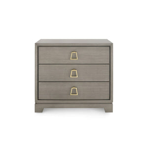 Villa & House - Stanford 3-drawer Side Table, Taupe Gray-Bungalow 5-Blue Hand Home