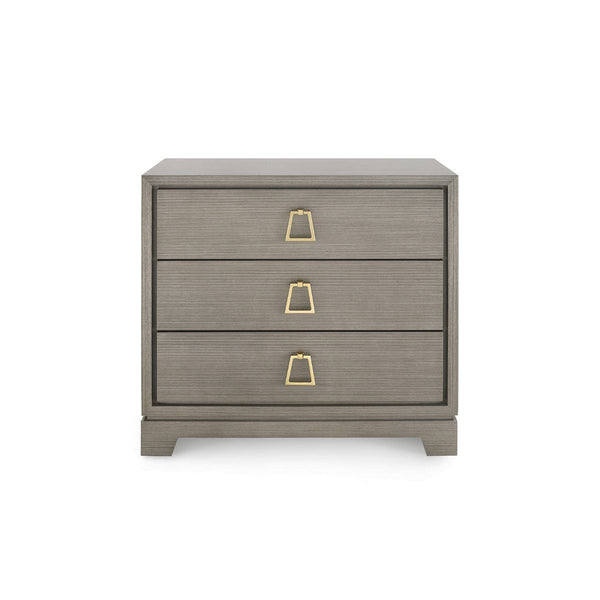 Villa & House - Stanford 3-drawer Side Table, Taupe Gray-Bungalow 5-Blue Hand Home