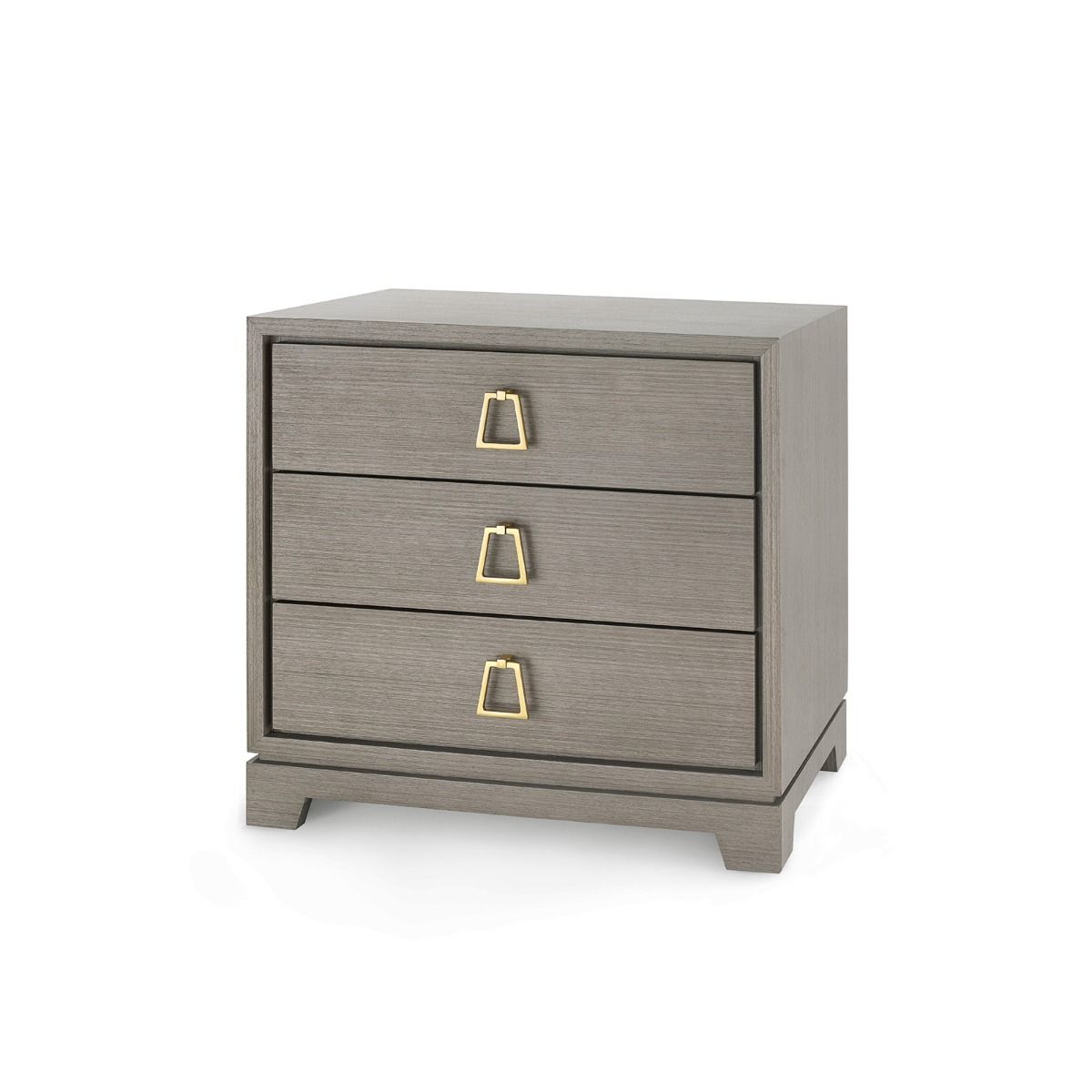 Villa & House - Stanford 3-drawer Side Table, Taupe Gray-Bungalow 5-Blue Hand Home