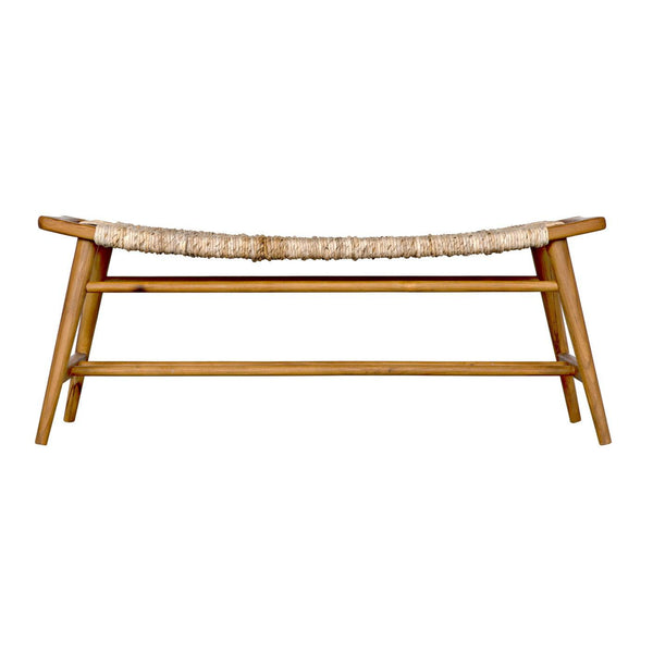 Stockholm Bench with Woven-Noir Furniture-Blue Hand Home