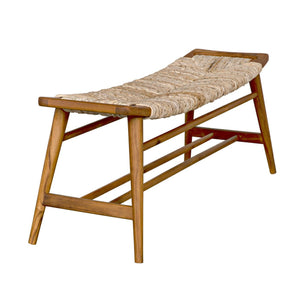 Stockholm Bench with Woven-Noir Furniture-Blue Hand Home