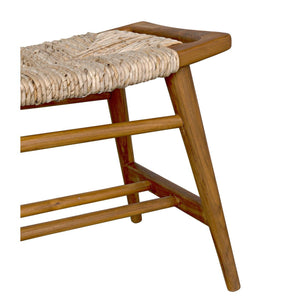 Stockholm Bench with Woven-Noir Furniture-Blue Hand Home