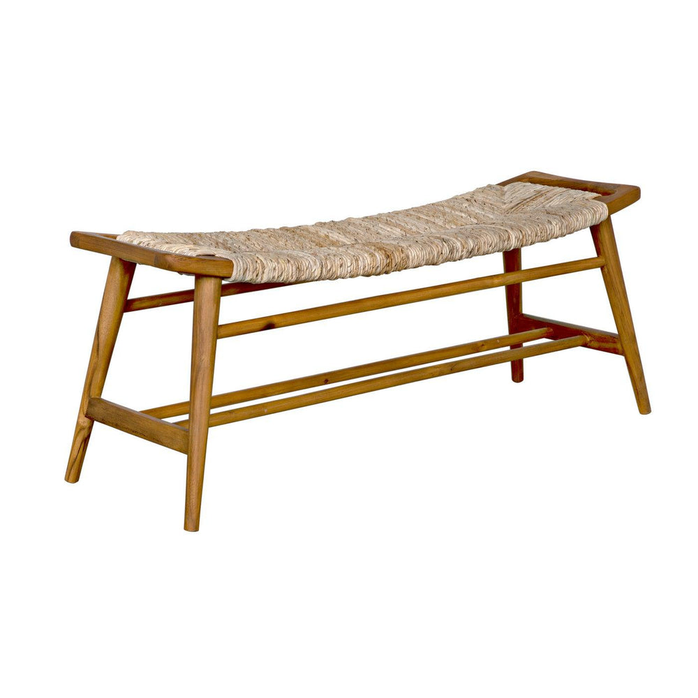 Stockholm Bench with Woven-Noir Furniture-Blue Hand Home