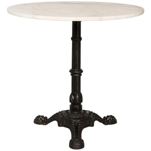 Noir Furniture Theresia Side Table, Black Metal with White Stone-Noir Furniture-Blue Hand Home