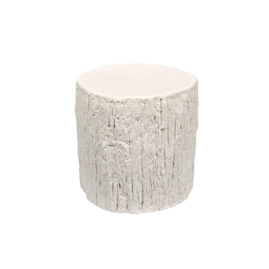 Trunk Side Table, White Fiber Cement-Noir Furniture-Blue Hand Home
