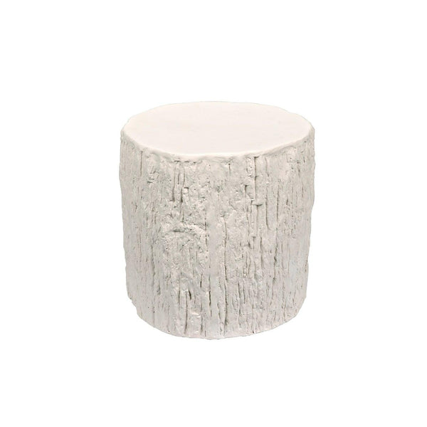 Trunk Side Table, White Fiber Cement-Noir Furniture-Blue Hand Home