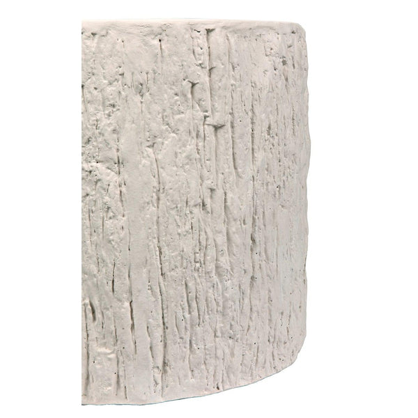 Trunk Side Table, White Fiber Cement-Noir Furniture-Blue Hand Home