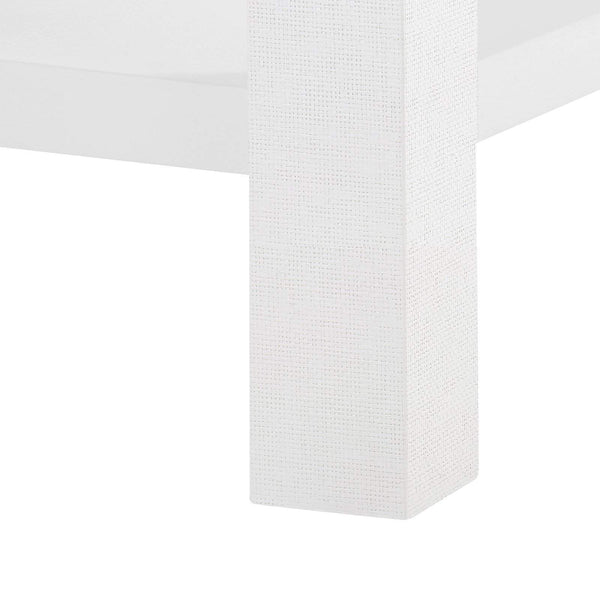 Villa & House - Valentina Grasscloth 1-Drawer Side Table In White-Bungalow 5-Blue Hand Home