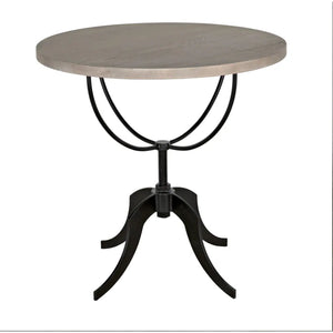 Noir Wine Table w/ Adjustable Metal Base, Vintage Grey-Noir Furniture-Blue Hand Home