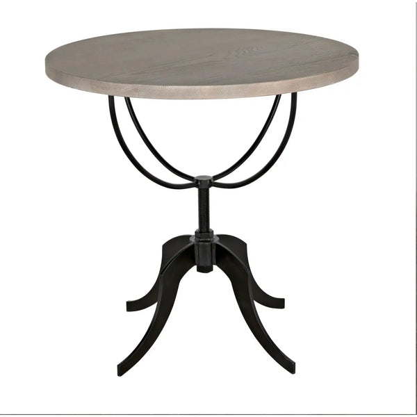Noir Wine Table w/ Adjustable Metal Base, Vintage Grey-Noir Furniture-Blue Hand Home