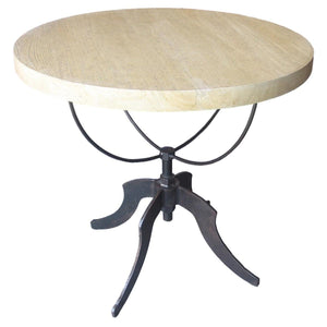 Noir Wine Table w/ Adjustable Metal Base, Vintage Grey-Noir Furniture-Blue Hand Home