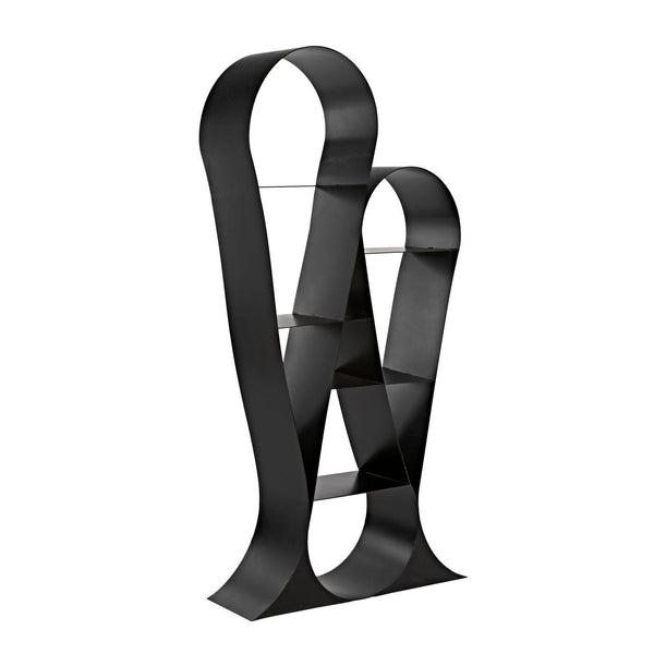 Zaha Bookcase, Black Metal-Noir Furniture-Blue Hand Home