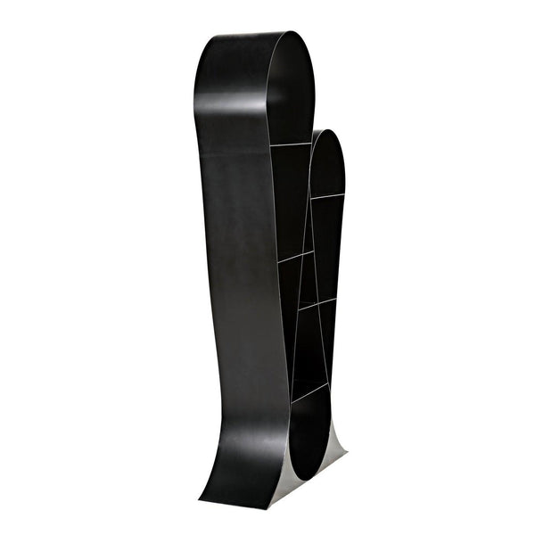 Zaha Bookcase, Black Metal-Noir Furniture-Blue Hand Home