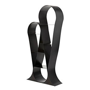 Zaha Bookcase, Black Metal-Noir Furniture-Blue Hand Home
