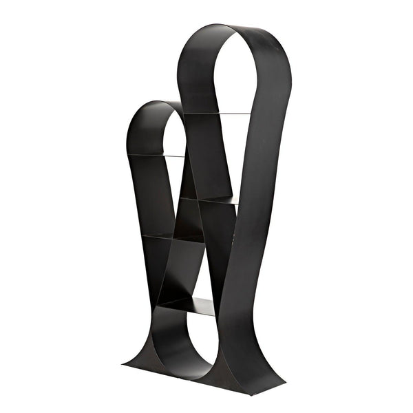 Zaha Bookcase, Black Metal-Noir Furniture-Blue Hand Home