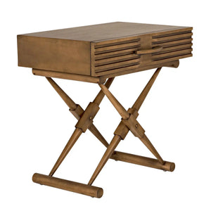 Noir Furniture Zanta Side Table, Saddle Brown-Noir Furniture-Blue Hand Home