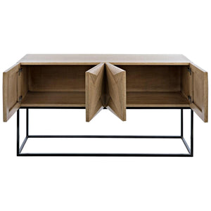 Noir Furniture Zurich Console, Bleached Walnut with Metal-Noir Furniture-Blue Hand Home
