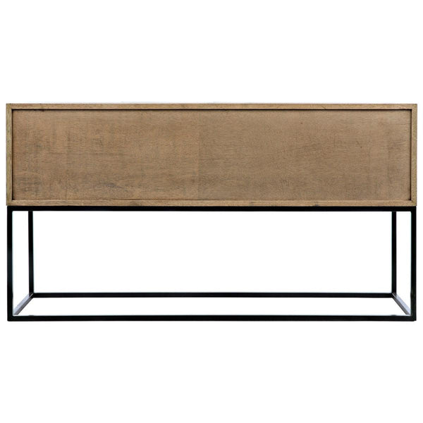 Noir Furniture Zurich Console, Bleached Walnut with Metal-Noir Furniture-Blue Hand Home
